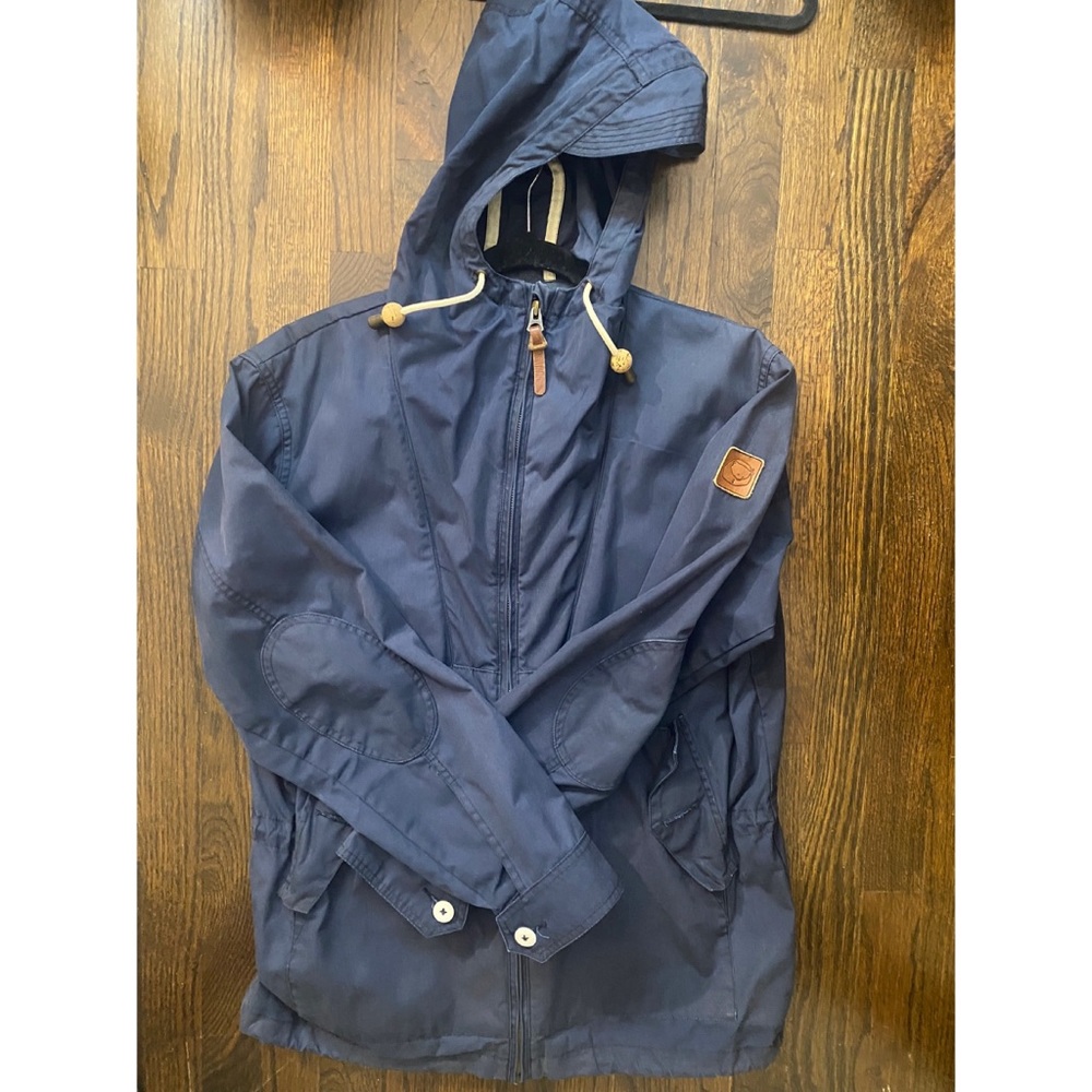 Penfield Hudson Waxcloth 65/35 Men's Large Navy Canvas Full Zip Hooded Jacket